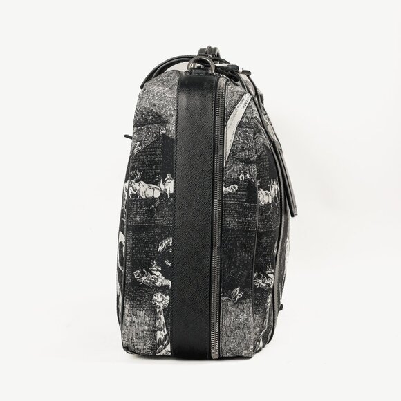 Prada AW/16 Animal Kingdom Nero & Avorio Tessuto Suitcase - Picture 3 of 16